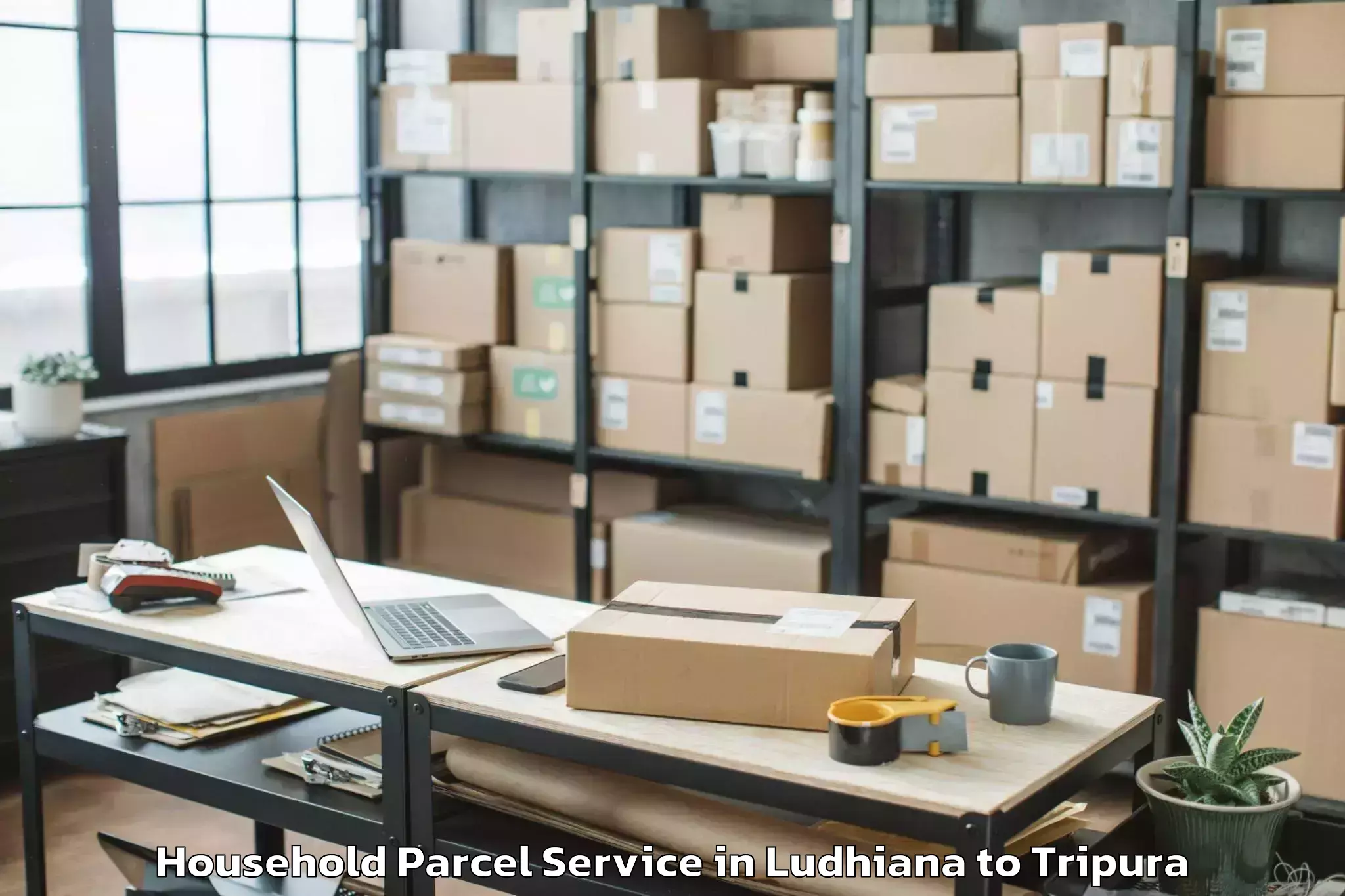 Book Your Ludhiana to Manughat Household Parcel Today